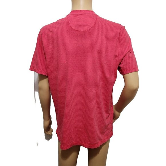 Tommy Bahama Mens Size M Schooner Stripe Henley Tee Short Sleeve Shirt Red ---5 - Picture 2 of 11